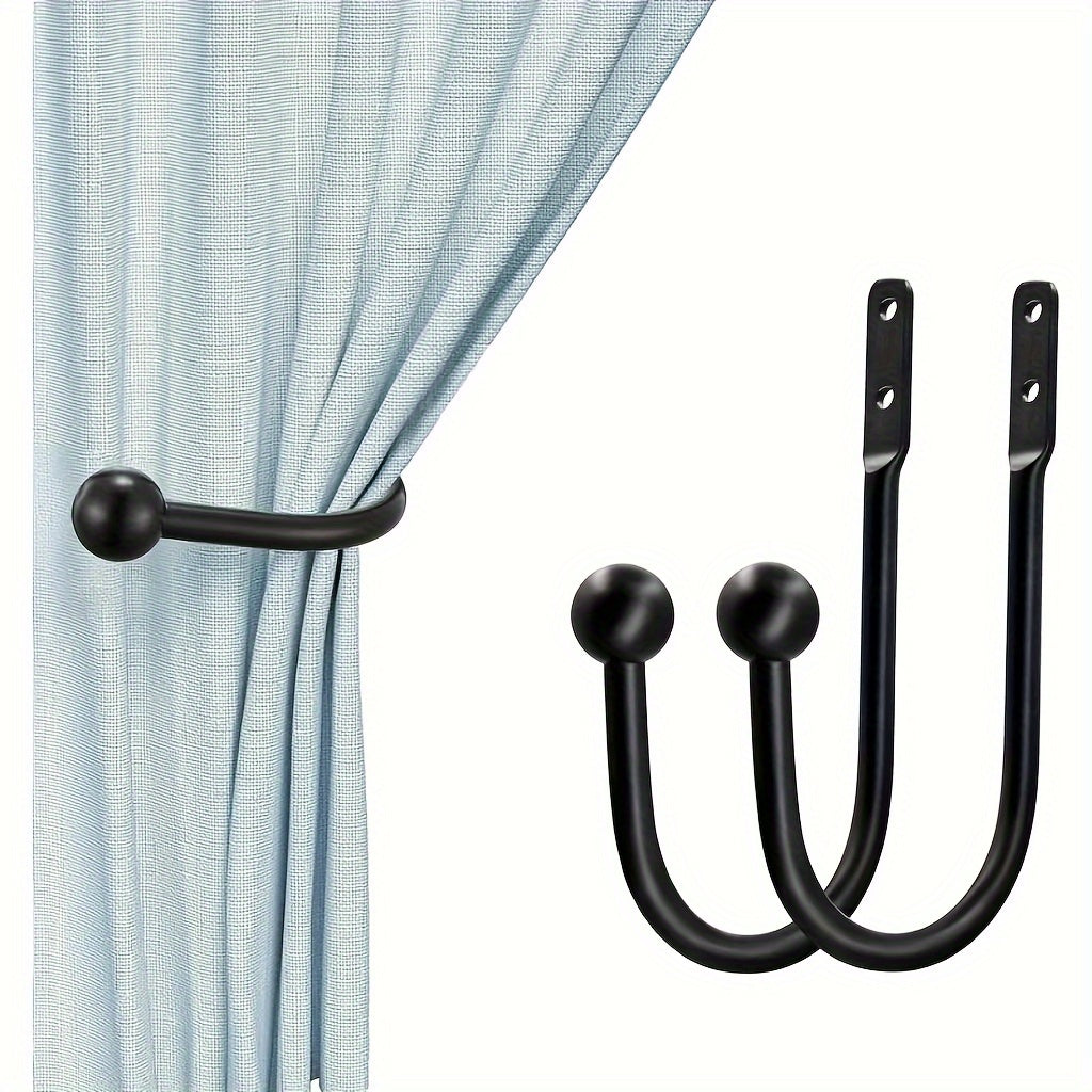 Retro Style Simple Fixed Curtain Tiebacks (set of two)