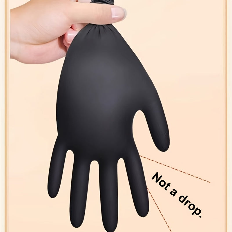 Get a pack of black disposable nitrile gloves in sets of 100, 50, or 20 pieces. These gloves are perfect for a variety of tasks such as kitchen dishwashing, cleaning, tattooing, working in hotels, hair salons, and pet care. They are essential tools for