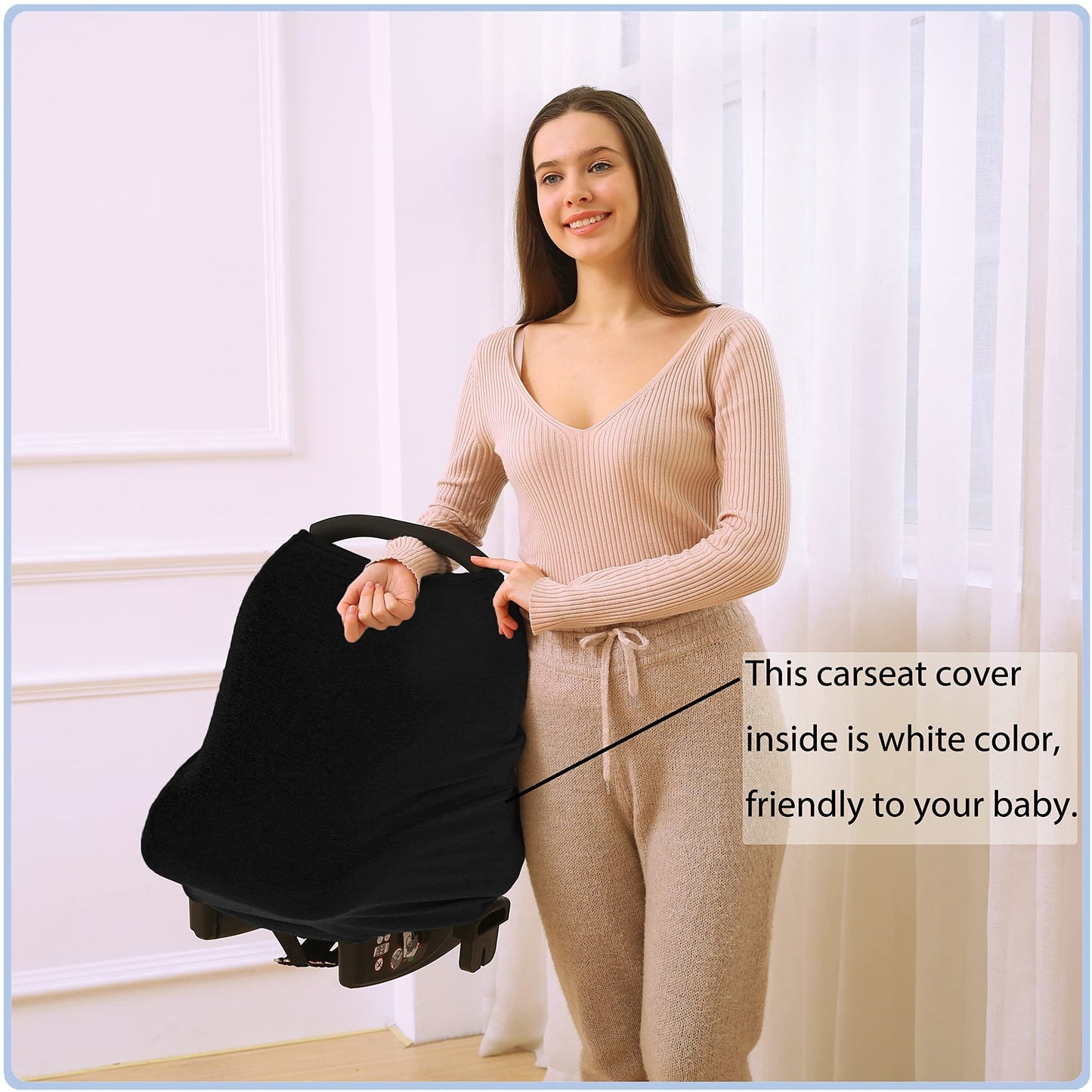 Versatile Breastfeeding Car Seat Cover with Excellent Elasticity - Ideal for Babies at Every Stage!