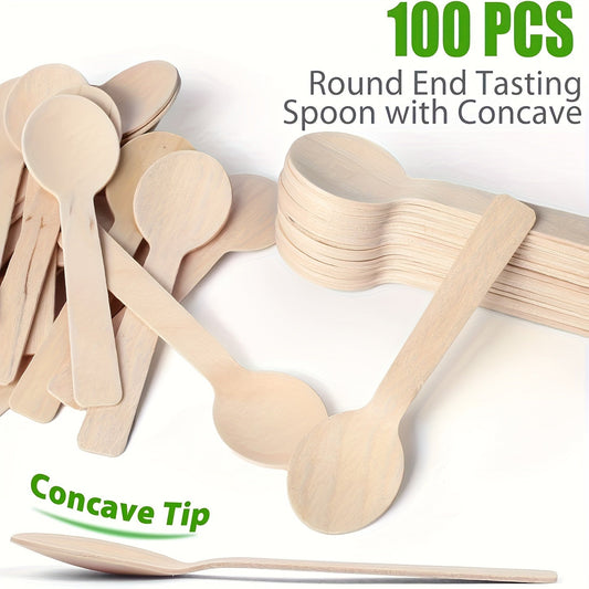 Birchwood Disposable Mini Spoons available in packs of 50 or 100 - Great for enjoying ice cream, cake, and desserts - Suitable for parties, graduations, birthdays, weddings, and camping.