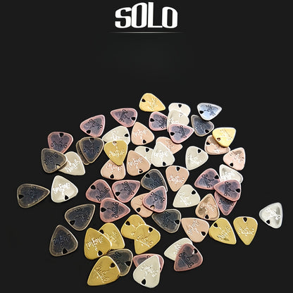 SOLO 3-Pack Guitar Picks Set, Stainless Steel Zinc Alloy with Metal Shapnel, Rust-Free Bronze, for Electric Guitar.