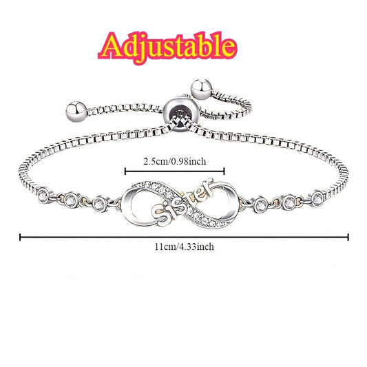 Stylish Adjustable Infinity Symbol Bracelet for Women - Sleek Minimalist Design with Shimmering Zirconia Stones, Made from Alloy - Perfect for Everyday Wear & Special Events, Trending in Europe and America, Available on Amazon in Fashion Accessories