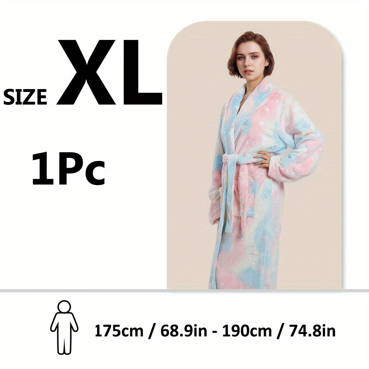 Soft cartoon print bathrobe - cozy, machine washable for shower & sleep.