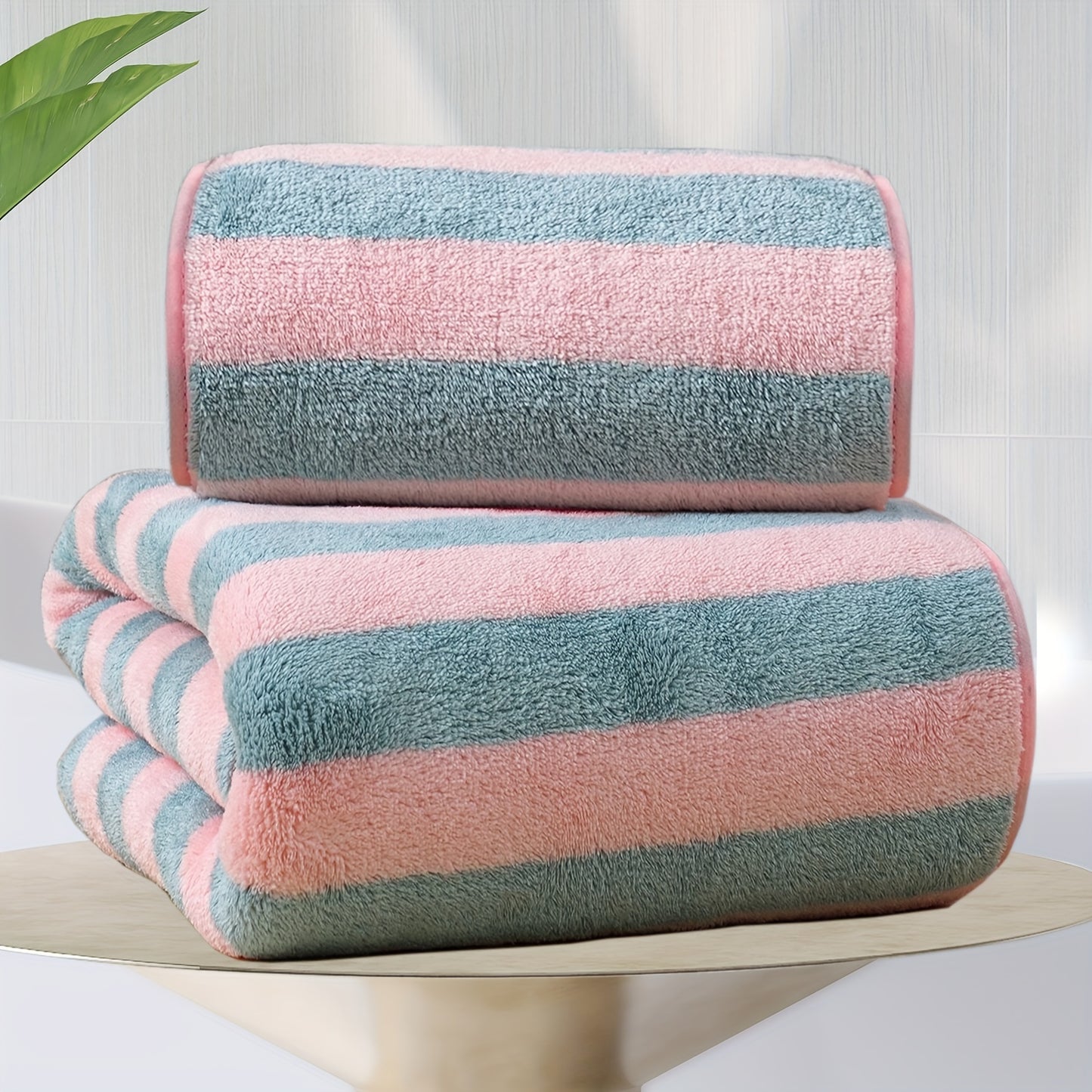 8-piece microfiber towel set with super absorbency, quick drying, lightweight, and soft for bathroom or beach use.