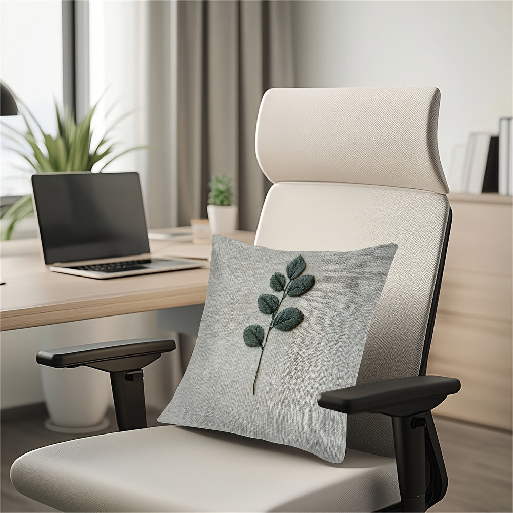 Get the Retro Leaves Embroidered Pillow Cover made with soft short plush polyester material for a luxurious feel. This square zippered cushion case features a double-sided design, making it perfect for home, office, and outdoor decor. Plus, it's easy to