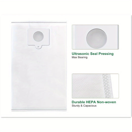 Get a six-pack of HEPA non-woven vacuum bags that are compatible with Kenmore Type Q/C. These bags feature ultrasonic seal reinforcement and are designed as a replacement for canister models in the 600, 400, and 200 series. They are compatible with