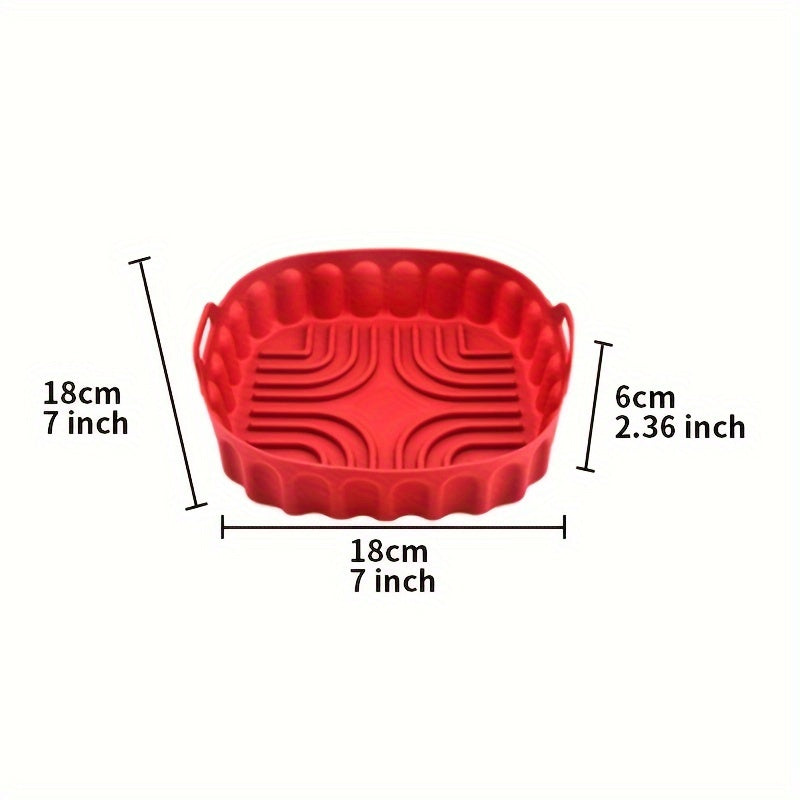 Set of Silicone Air Fryer Trays with Handles - Includes Large and Small Rectangular Trays for Deep Frying