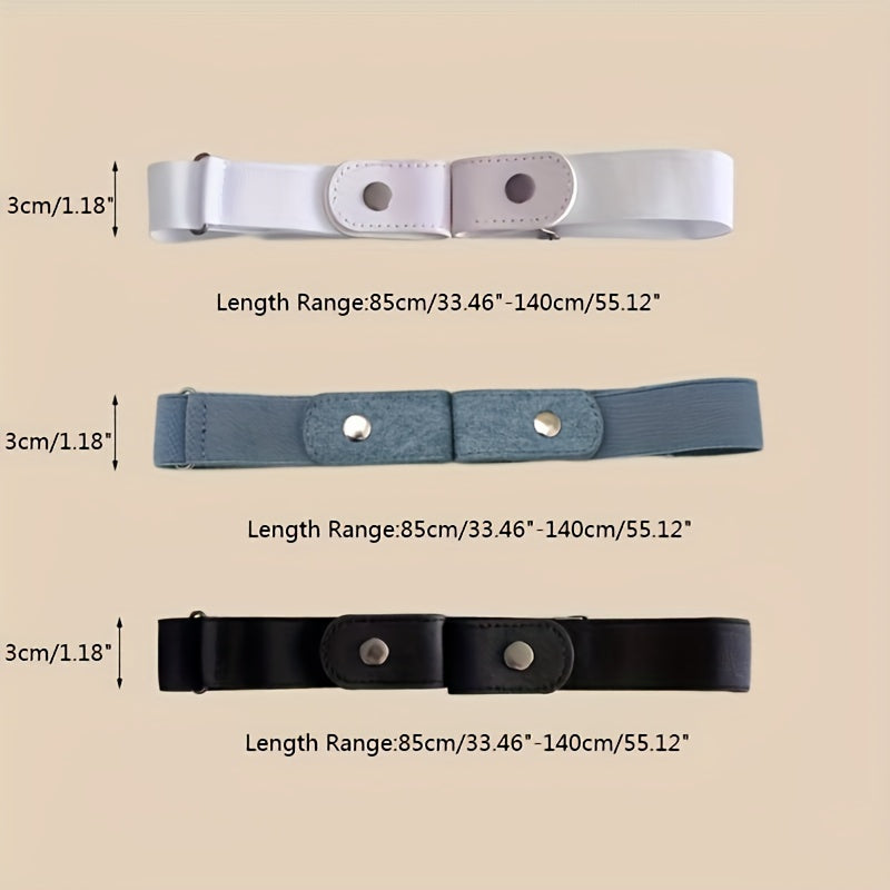 Top Pick: Stylish Set of 3 Canvas Elastic Belts - Adjustable, Invisible Stretch Waistbands in White, Black, and Light Blue. Perfect for Dresses, Jackets, and Casual Outfits!