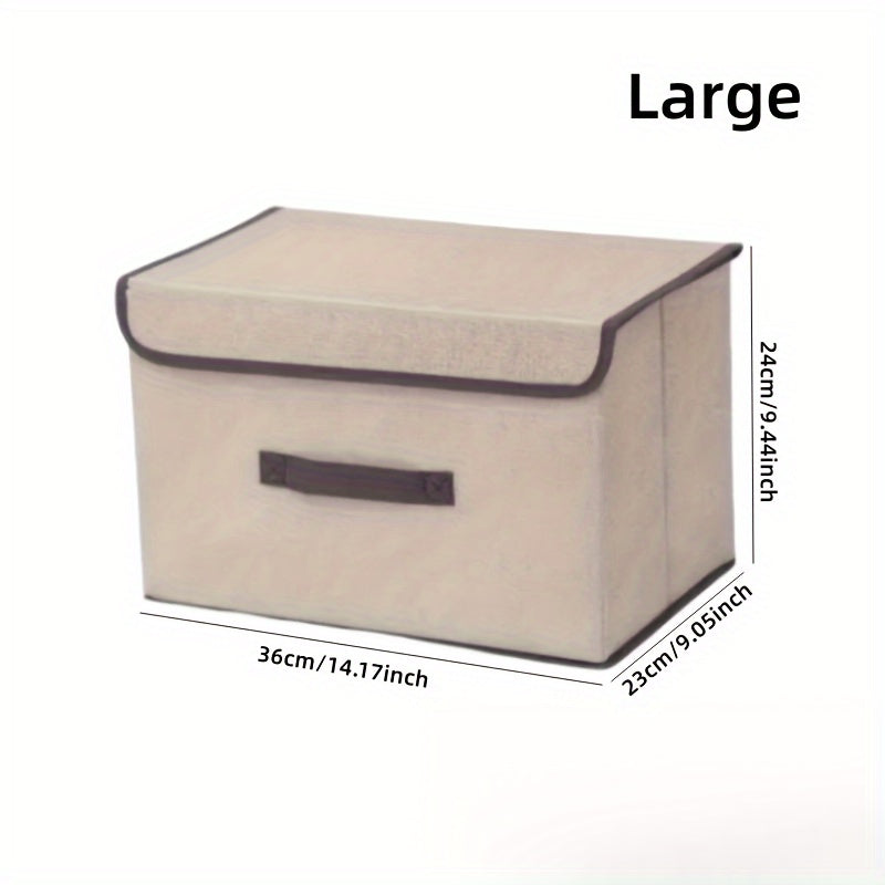 Durable, waterproof foldable storage box for dormitory, clothing, and children's items.