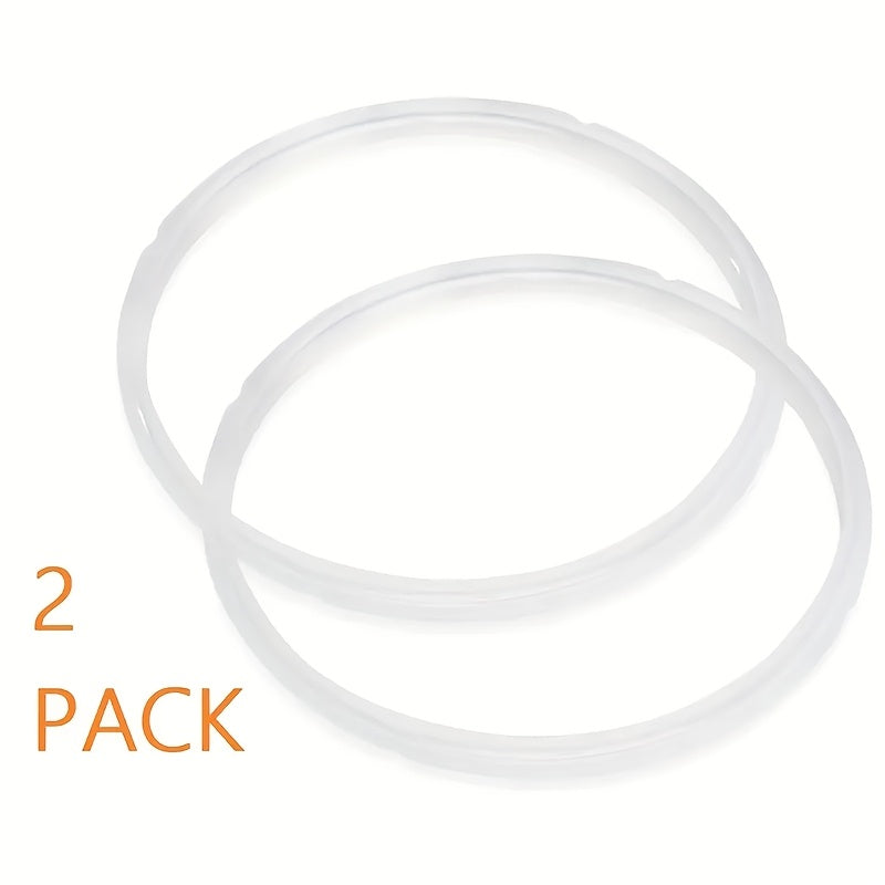 Two food-grade silicone sealing rings designed for 6/5Qt pressure cookers, these durable gaskets are easy to clean and ensure safe and healthy cooking.