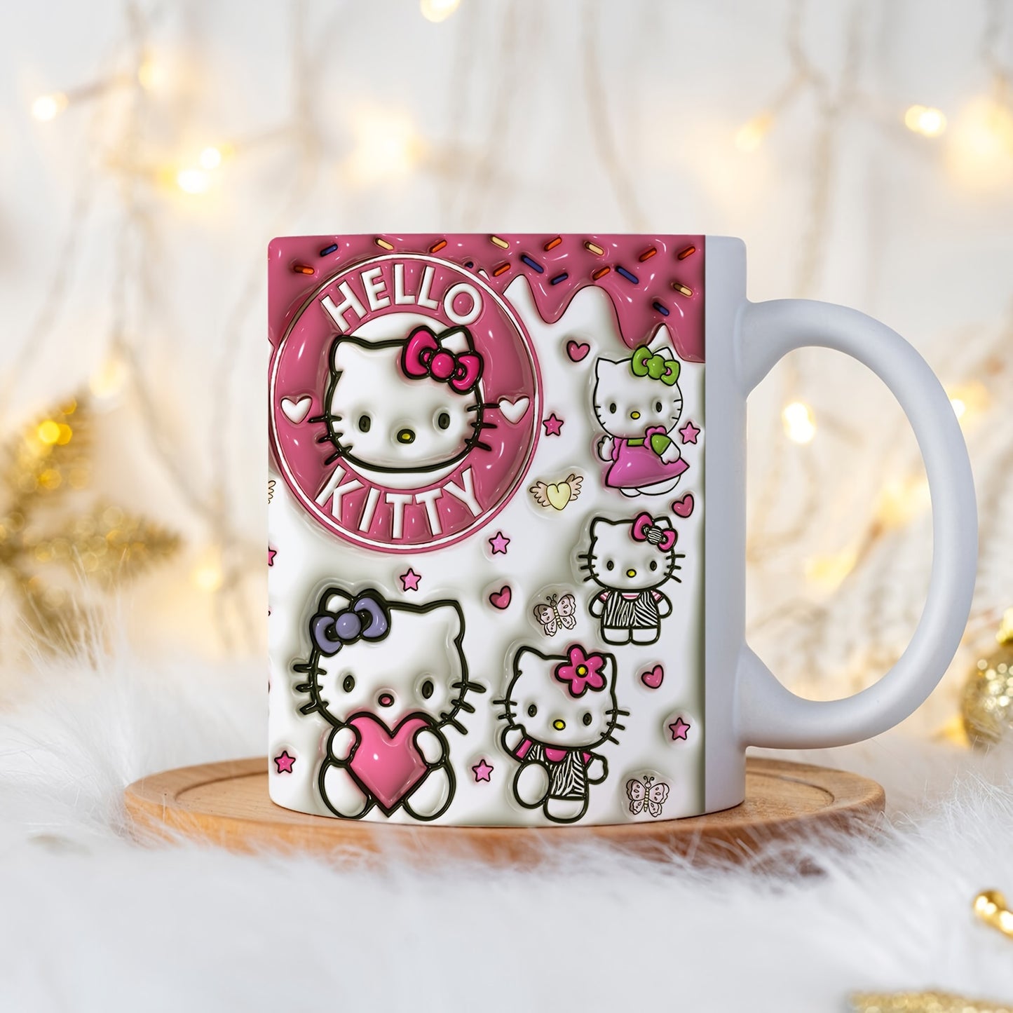 1 Hello Kitty ceramic coffee mug for all seasons, ideal for birthdays and holidays.