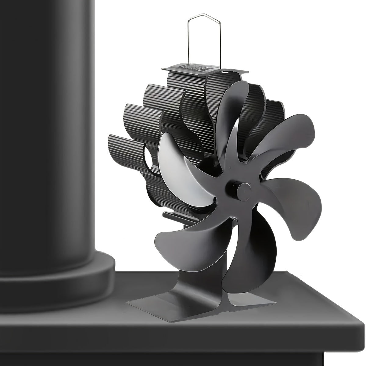 Get the 1pc EcoSmart Aluminum Wood Stove Fan for efficient heat distribution. This 4-blade table fan is designed for log burners, fireplaces, and wood stoves. Enjoy the silent operation, high speed, and polished finish without the need for electricity.