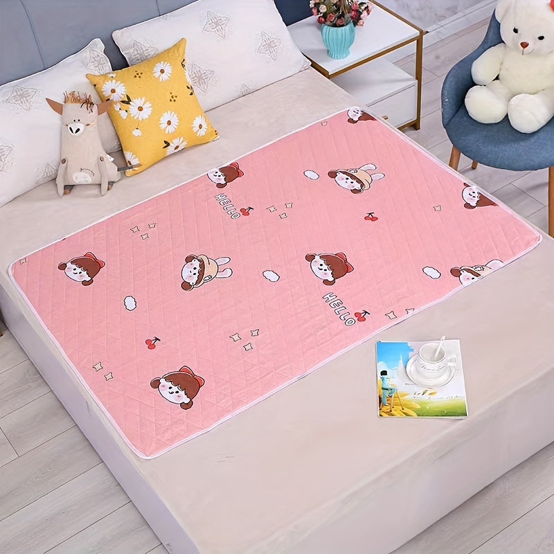 Reusable Waterproof Bed Pad with High Absorbency - Ideal for Period Protection, Incontinence Care, and Pets. Soft, Breathable Bed Cover suitable for Elderly and Adults. Features easy clean and machine washable design in Pink with a charming White Heart