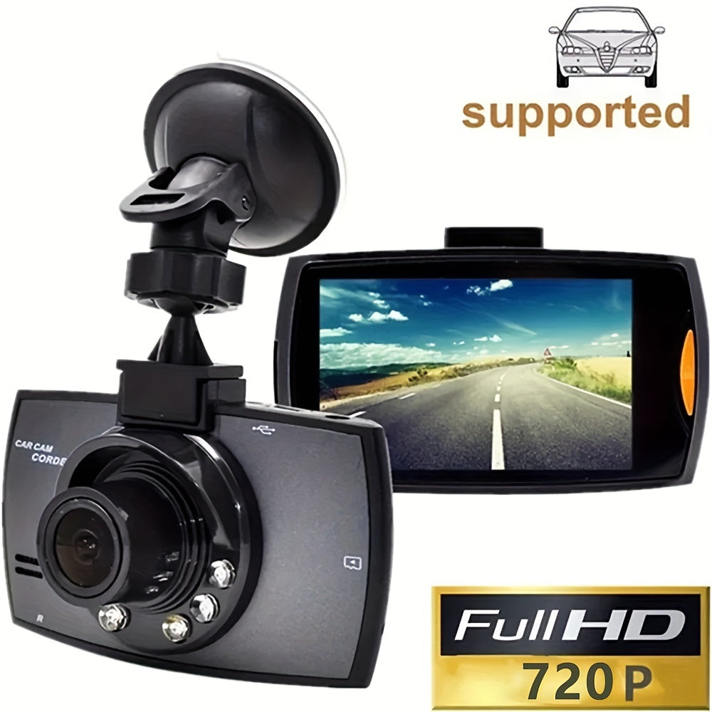 720P HD Car Dash Cam with 6.1cm IPS Display, Wide Angle, HDR, Anti-Shake Recording, One-Button Photo, Infrared Night Vision - Perfect for Cars