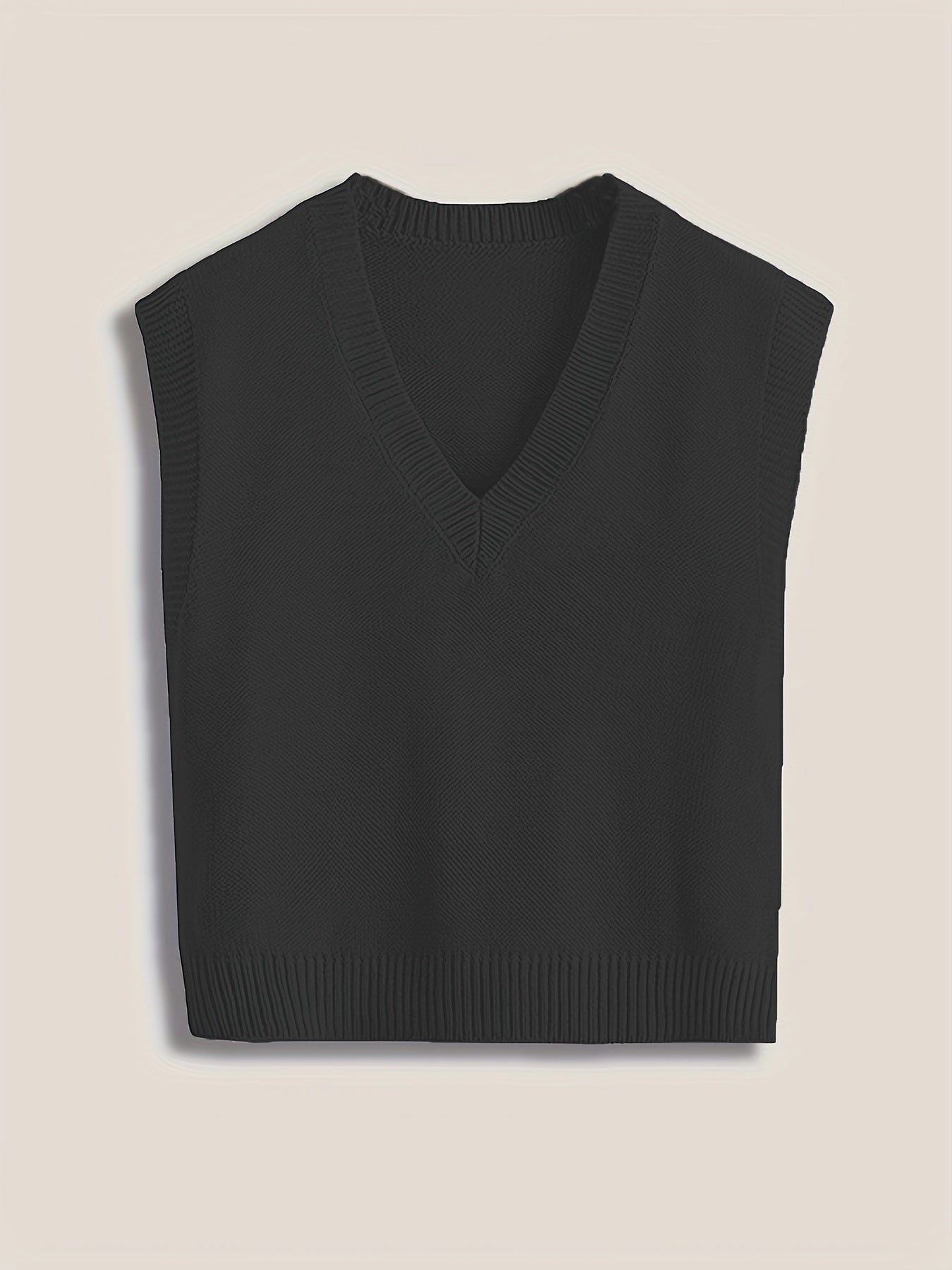 Ribbed V Neck Sleeveless Sweater Vest for Women, Perfect for Spring and Fall