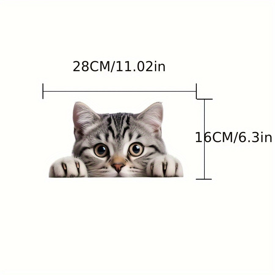 Очаровательная наклейка на окно с изображением кота в мультяшном стиле - Легко наклеивается, пленка толщиной 1 мил для стеклянных дверей и керамических окон - Причудливый декор для стен в гостиных и спальнях
