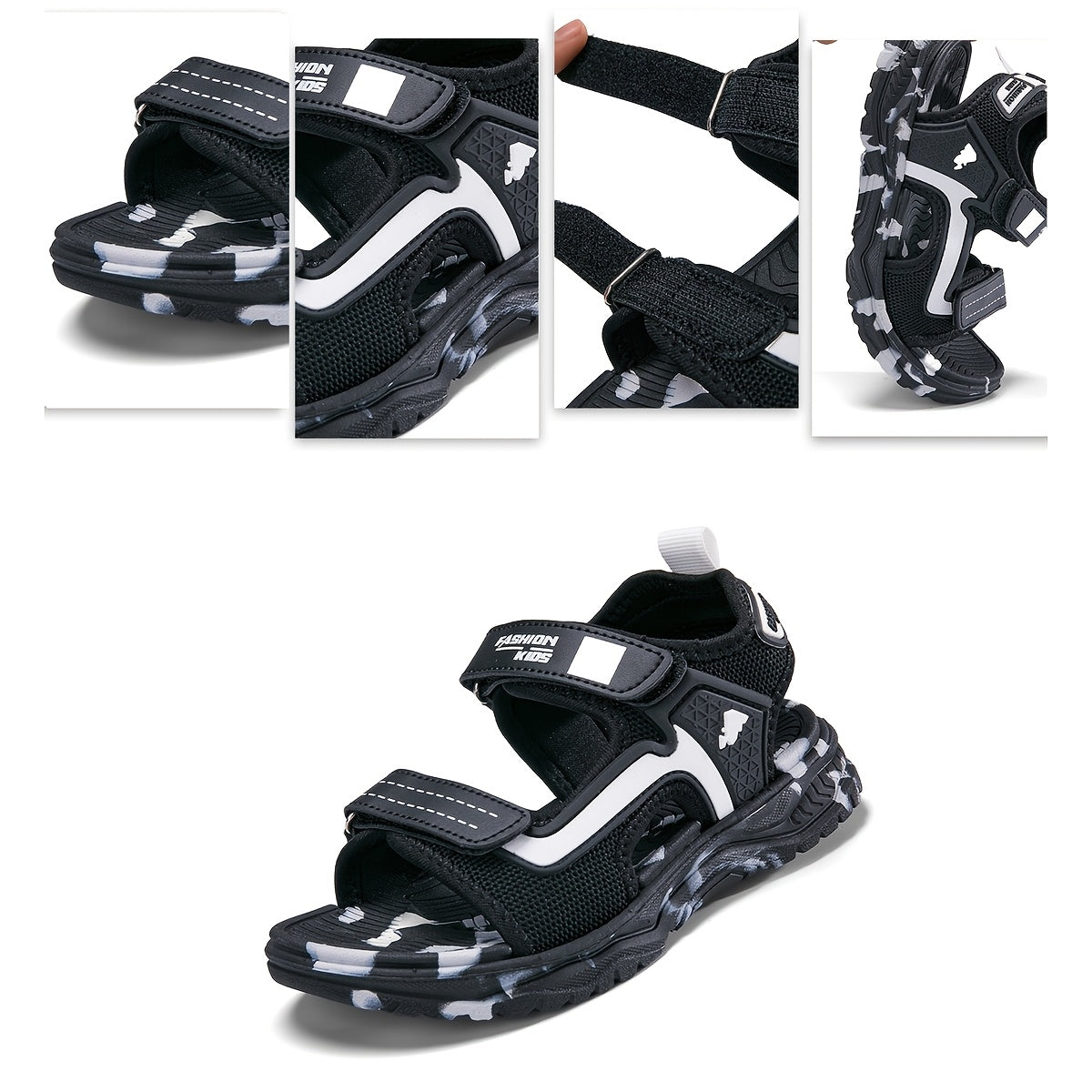 Boys' Summer Beach Sandals - Quick-Dry, Breathable with Shock-Absorbing EVA Sole, Fashionable Closure, Ideal for Outdoor Activities