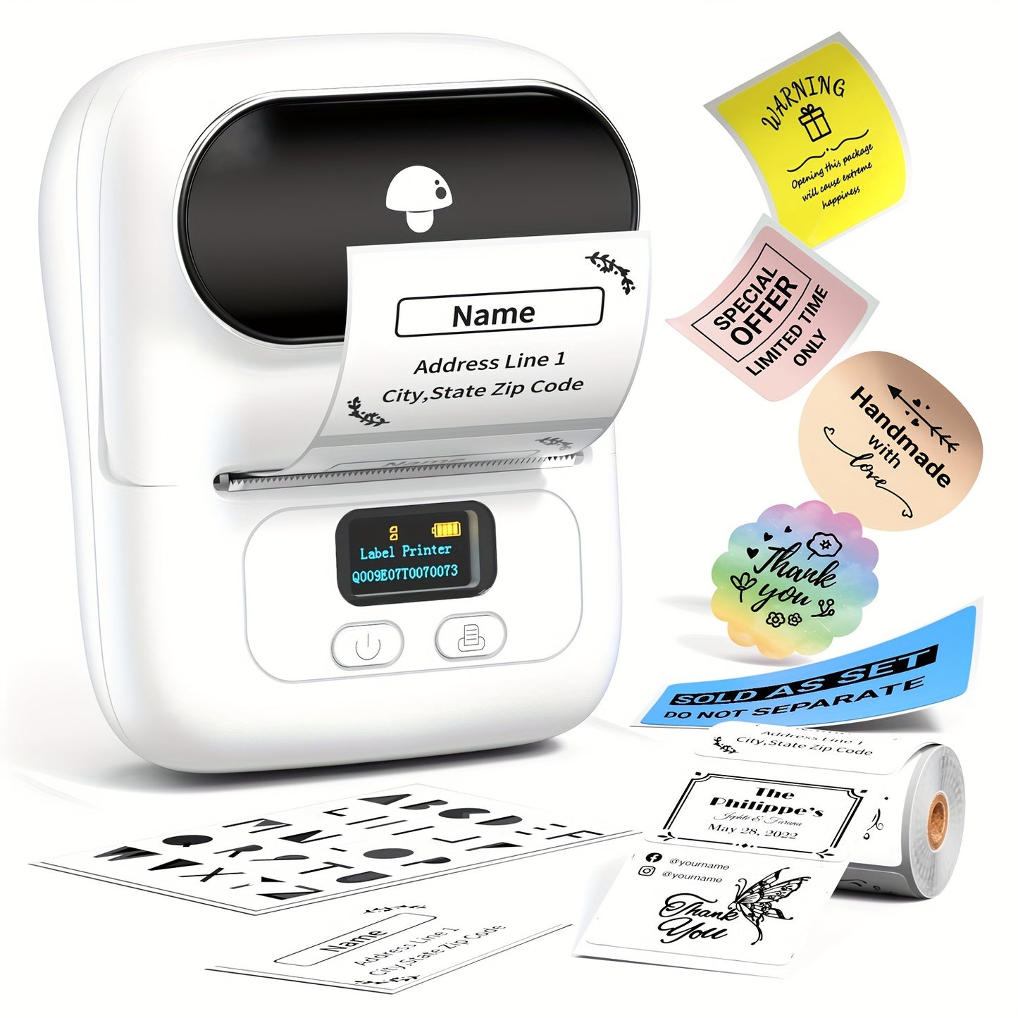 Phomemo M110 Mini Wireless Thermal Label Printer for Small Business, Home, Office, and Clothing Labels.