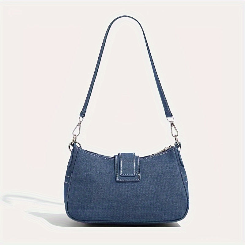 High-quality niche denim armpit bag for cool and sassy girls in retro sweet style, perfect for autumn and winter.