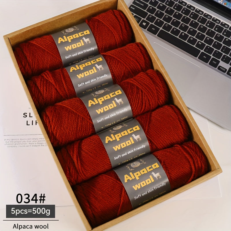 500G Alpaca Wool Yarn, 245 Thick Knitting Needles, Multi-Colored Kit for Autumn and Winter Fashion DIY Projects. Includes Yarn for Sweaters, Cardigans, Scarves, Hats, Gloves, Pants, and