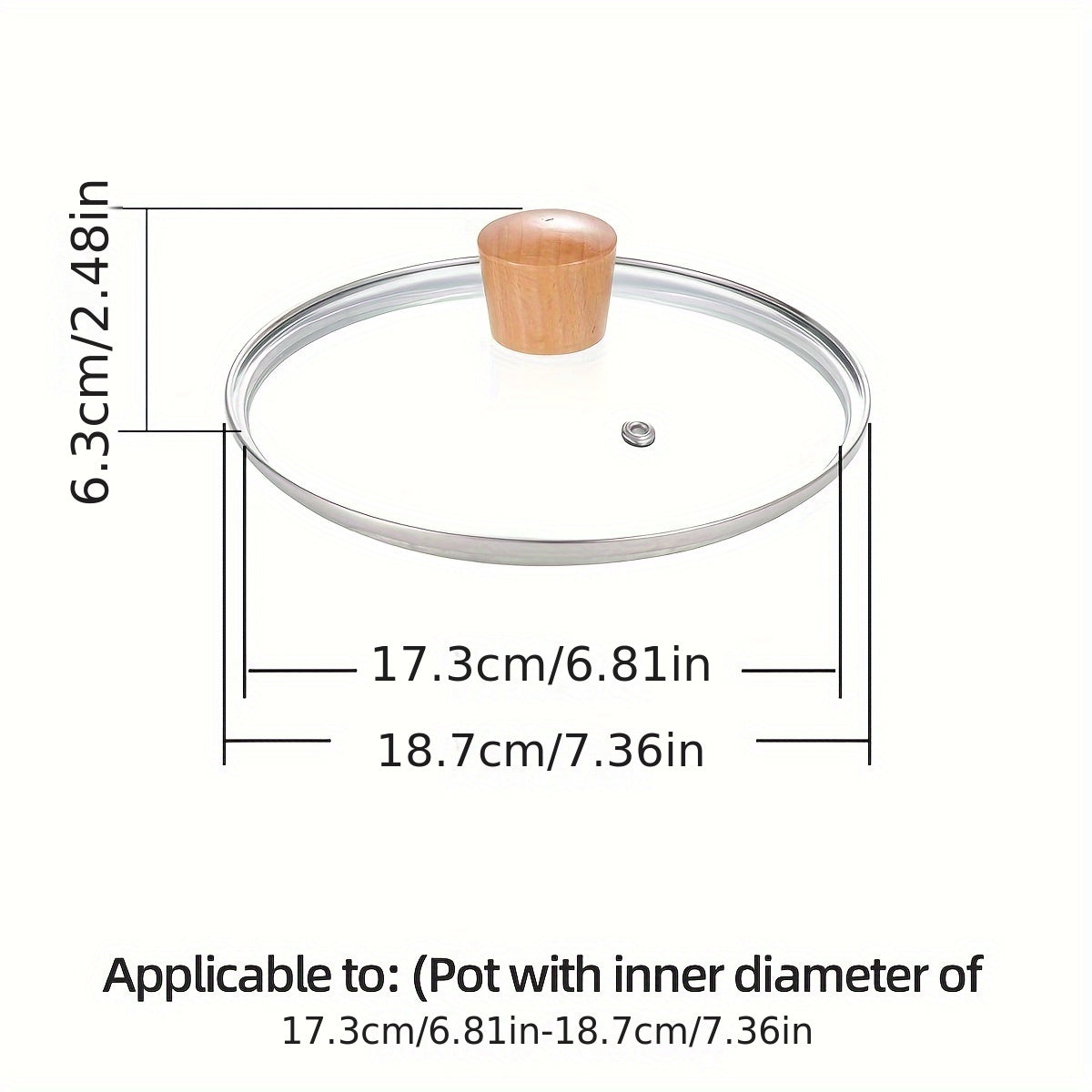 1 piece of Snow Pan Lid made of glass and stainless steel, suitable for covering soup pots and boiled pots. This household item is a tempered glass cover that is perfect for kitchen supplies and can be used as a cookware accessory.