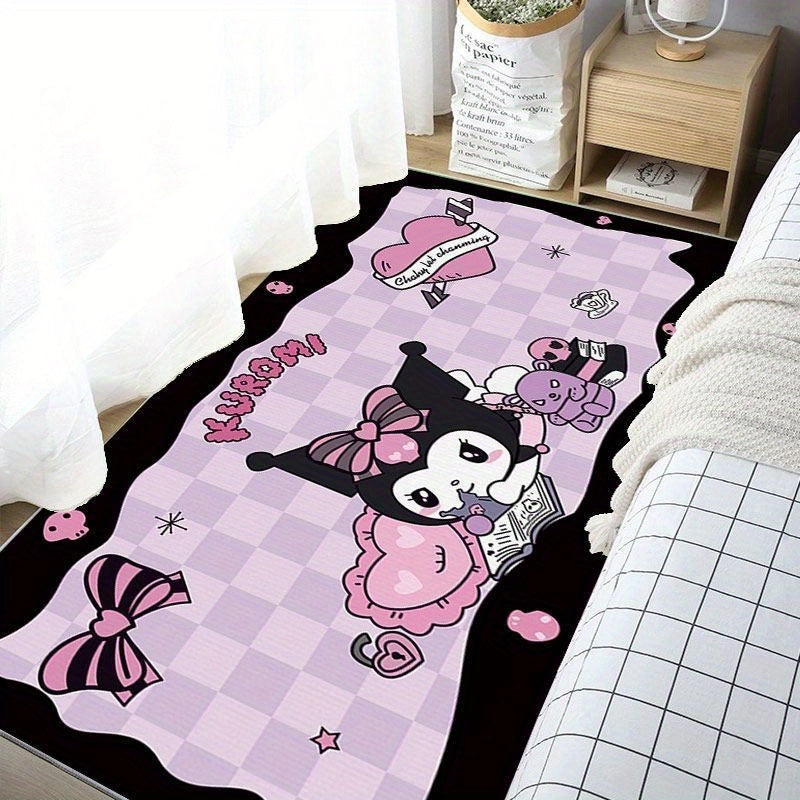 The Kuromi Sanrio carpet is designed to be soft, non-slip, and stable, making it a perfect fit for bedrooms, entrances, or corridors.