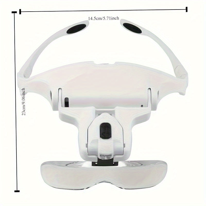 Adjustable head-mounted reading magnifier with 1.0x to 3.5x zoom, perfect for office use.