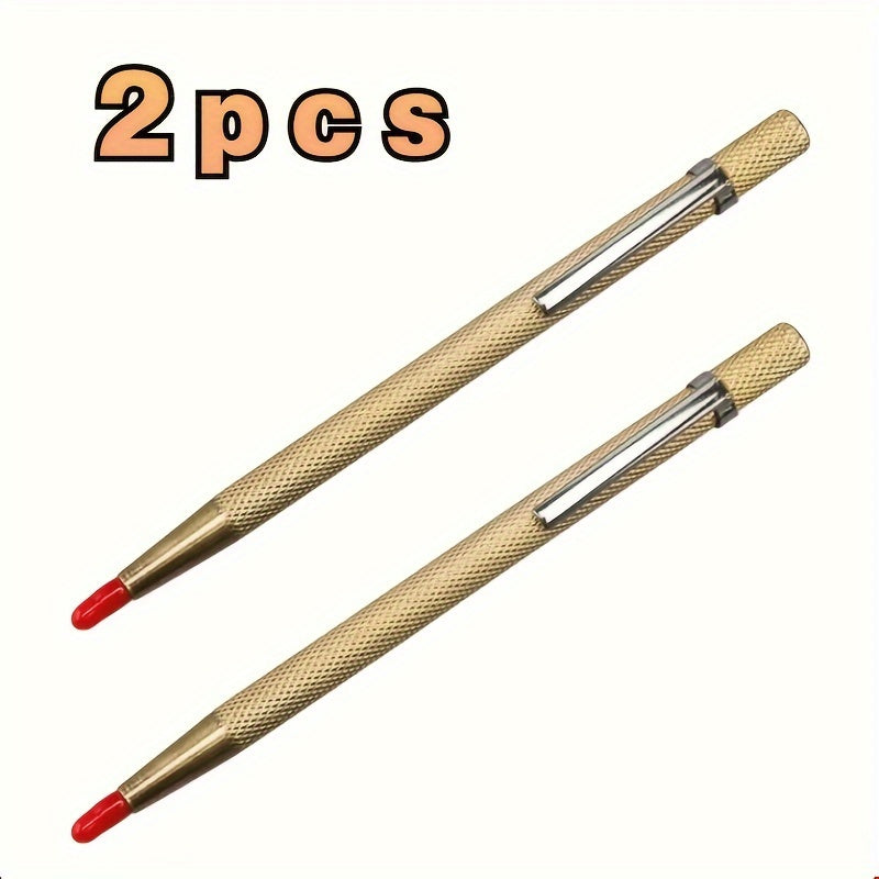 2 Diamond Pen Point Carbide Scriber Pens for Precision Cutting in Metalworking, Woodworking, Glass, Tile, Metal, and Wood.