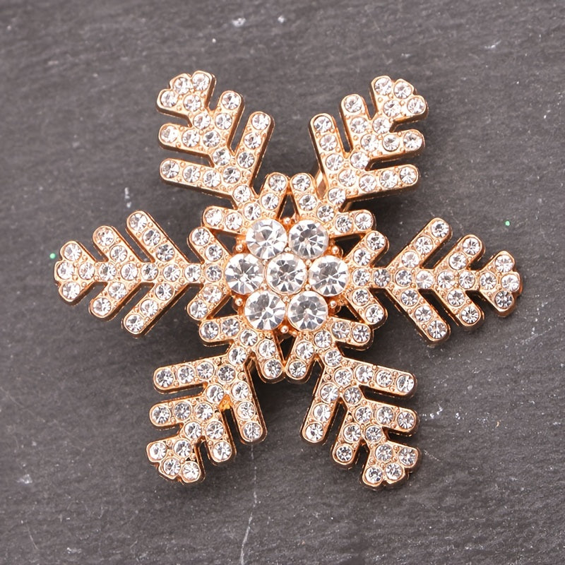 This set of elegant Christmas snowflake brooches features sparkling rhinestones and artificial crystals, creating a vintage and unique snowflake design. Perfect for adding a festive touch to your Christmas outfits, these brooches are ideal for holiday