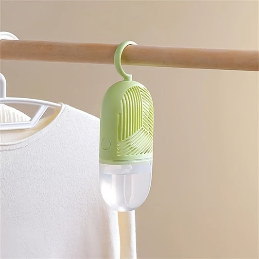 Hanging bag absorbs moisture and eliminates odors in closets, homes, and labs without electricity.