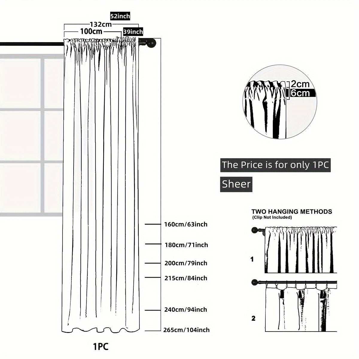 Add a touch of simplicity and charm to your living space with this 1-piece Simple Animal Embroidery Tulle Curtain. Featuring a beautiful pastoral style flower embroidery design, this window sheer curtain is perfect for adding a delicate touch to your