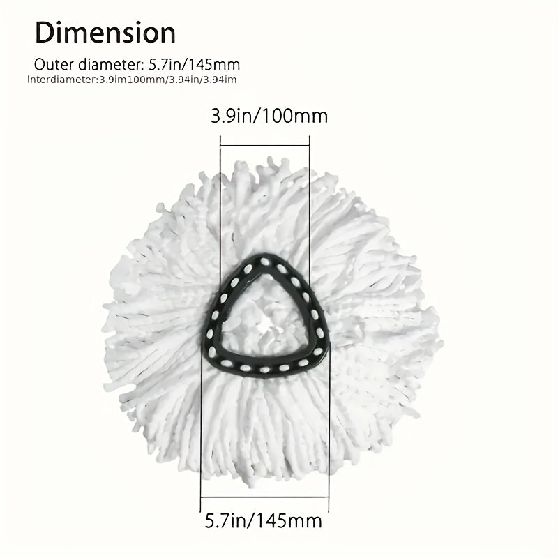 Uchburchakli aylanuvchi mikrofiber mopu - juda nozik tolalar, suyuqlikni yaxshi singdiruvchi va qalin, mustahkam va yuvilishi mumkin, oshxona va uy tozalash uchun oson o'rnatish - bitta to'plam