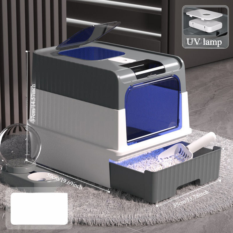 XL Enclosed Cat Litter Box with Drawer, Odor-Resistant, Easy to Clean