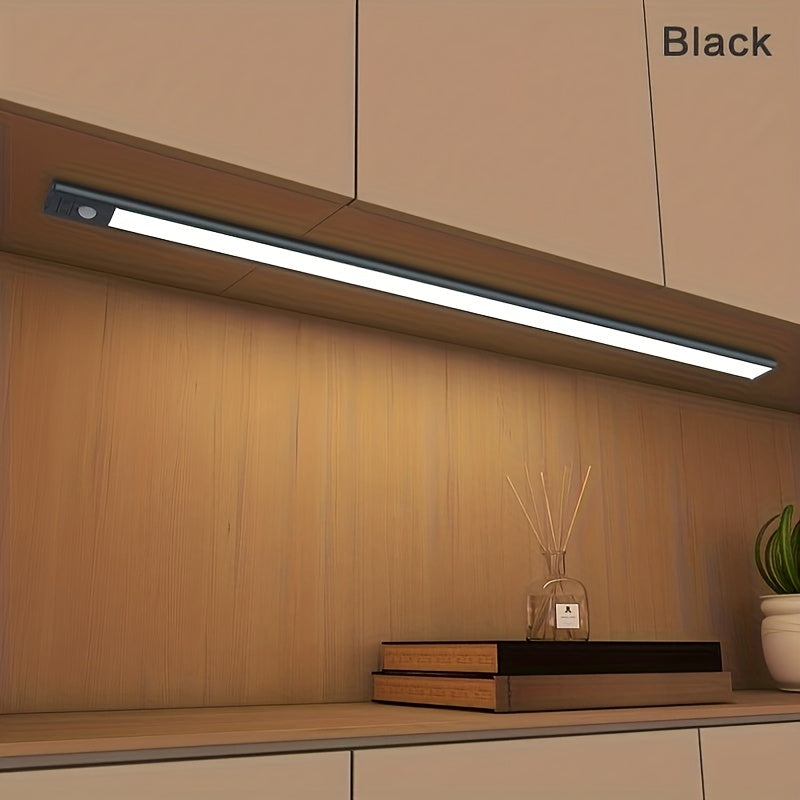 USB Rechargeable Sensing Light Strip for Cabinets, LED Smart Body Induction Light for Kitchens, Wardrobes, And Shoe Cabinets, offers Three Color Temperature Options And Adjustable