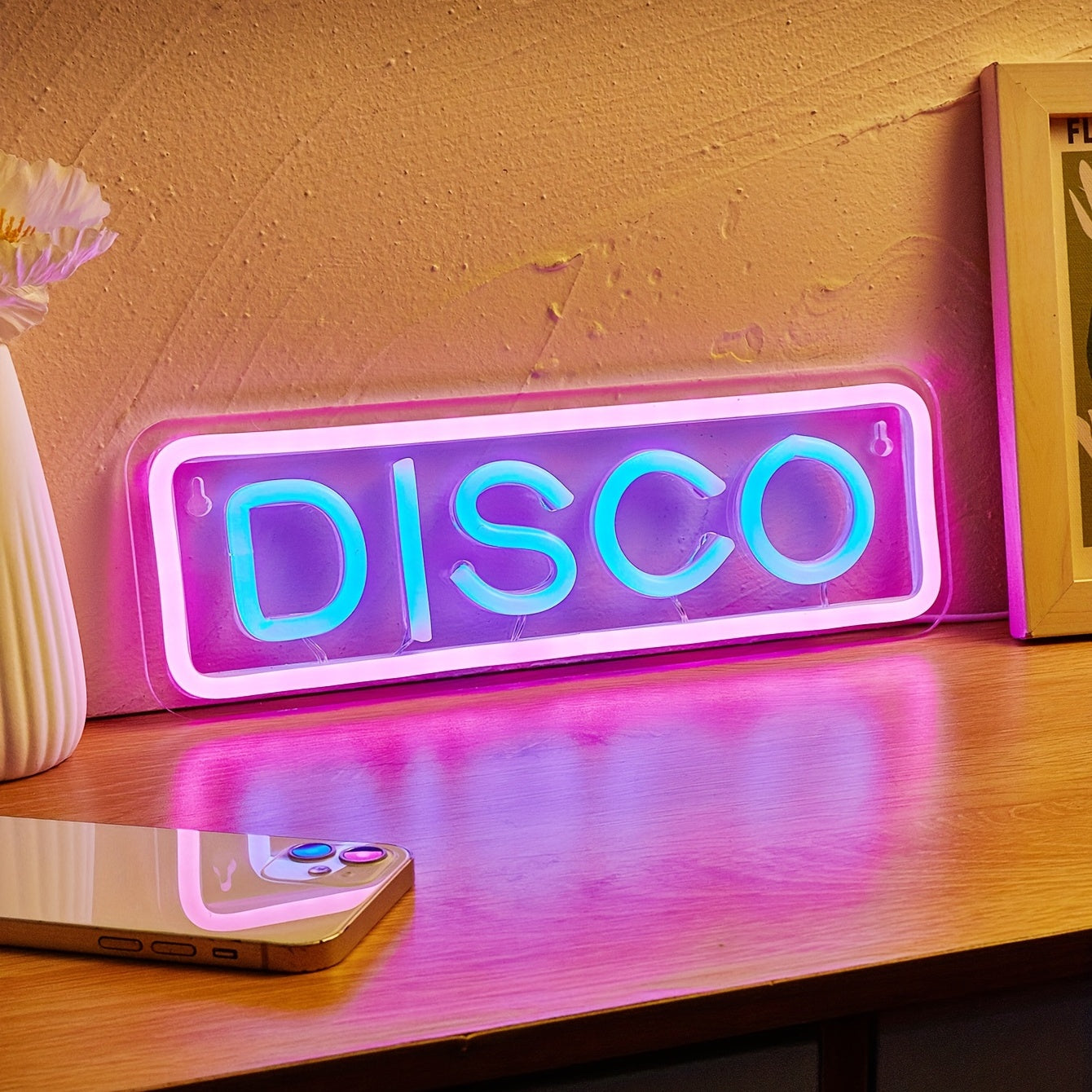 DISCO LED Neon Sign for Bedroom, Wedding, Party, Game Room Wall Decor - USB Powered