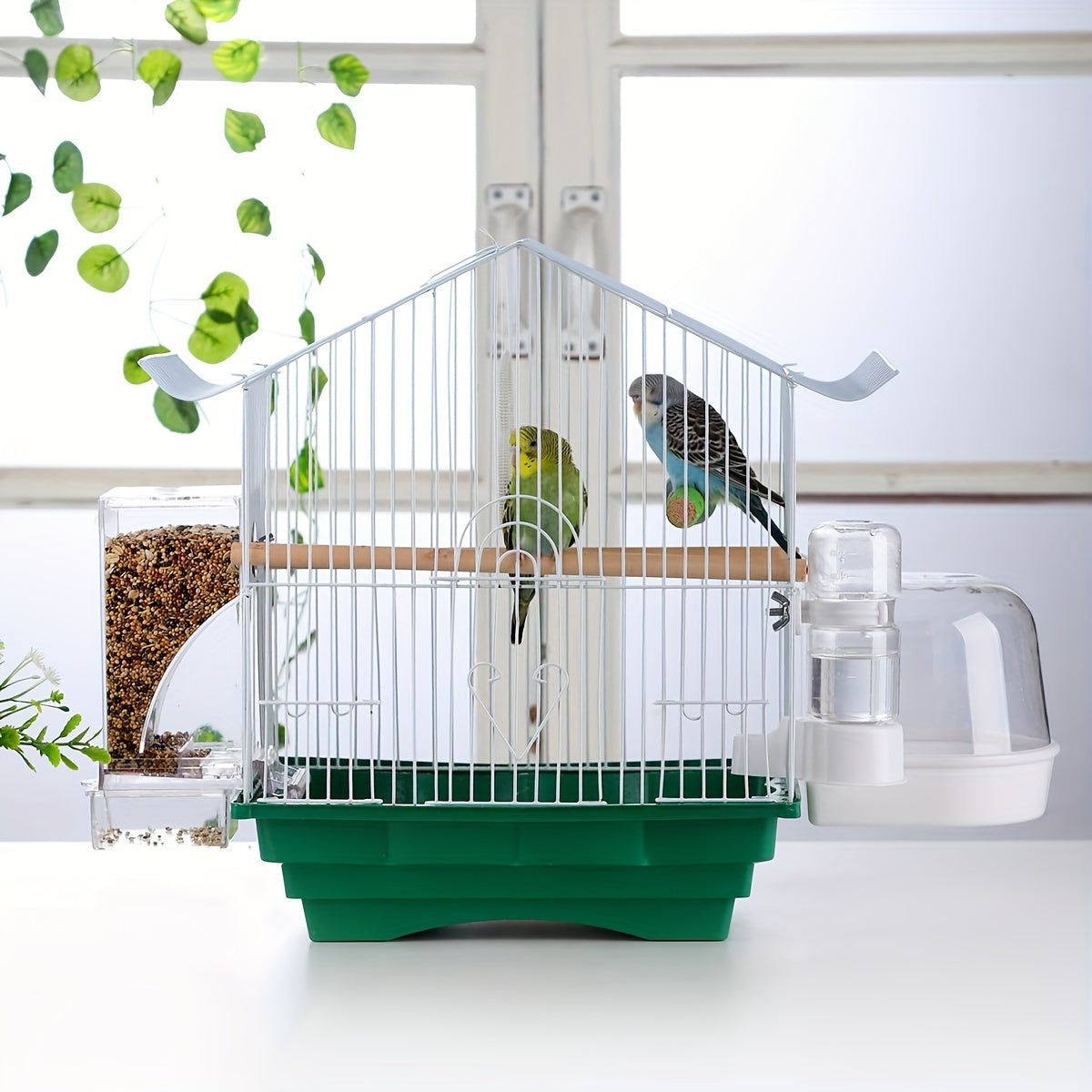 1 ClearView Automatic Bird Feeder for Budgies, Canaries, Cockatiels, Finches - Transparent, No-Spill, No-Mess, Durable Plastic, Easy Assembly, No Electricity Required