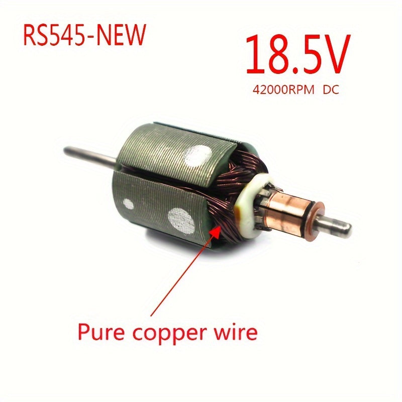 New RS545 DC Motor - 1 piece, 18.5V, 42000RPM, suitable for vacuum cleaner accessories. Made of metal and plastic, perfect for replacing dusting brush in home and kitchen.