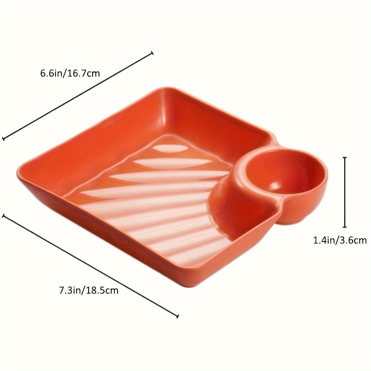 Set of 4 colorful serving platters made of durable, BPA-free PP material. Perfect for serving snacks, sushi, appetizers, and desserts with accompanying dipping sauce dishes. Ideal for charcuterie boards and holiday gatherings.