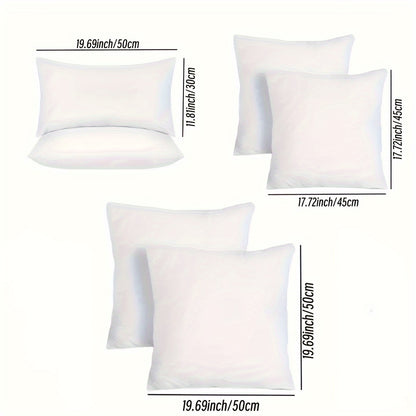 Waterproof pillow cushions with soft polyester microfiber, suitable for outdoor use. Durable, plump, and machine washable with zip closure. Available in 18x18 and 50.8x50.8 cm sizes.