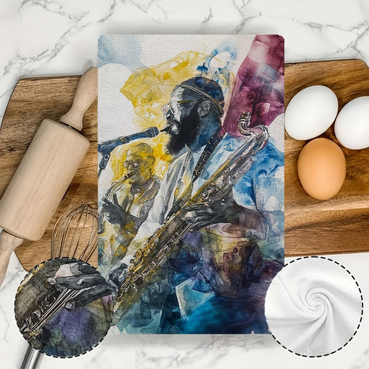 Set of 2 ultra soft kitchen towels featuring Sun Ra Arkestra Free Jazz design. Highly absorbent and perfect for holiday decor. Machine washable and measures 16x24 inches. Item number: 2KYSYS1218391