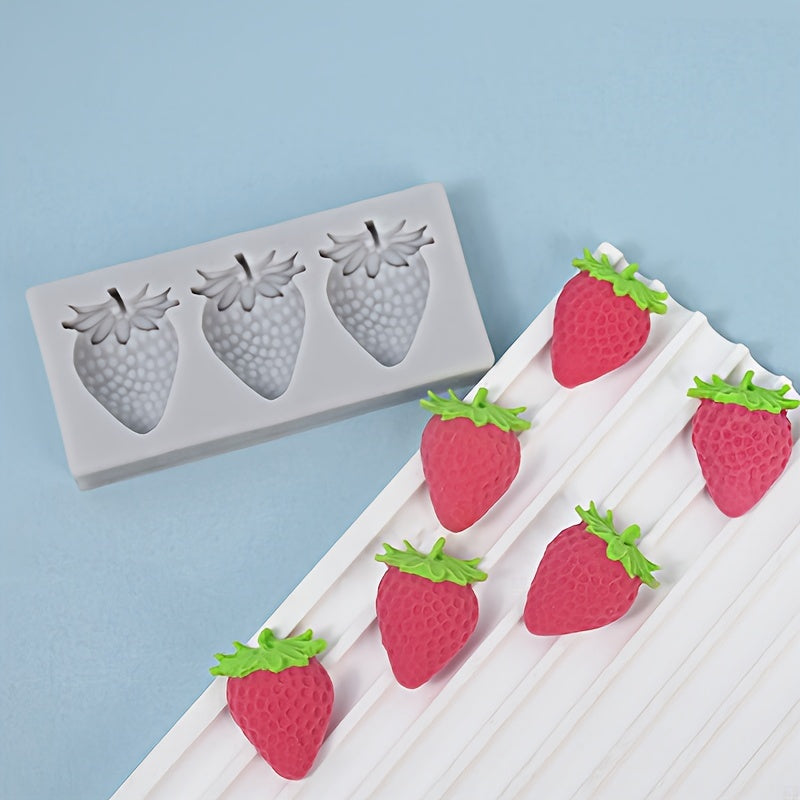 The three consecutive strawberry silicone mold is perfect for making candles, candies, chocolates, resin, clay crafts, ice cream and cake decorations, and many other light uses.