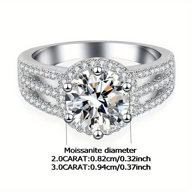 Moissanite ring for wedding proposal, engagement, anniversary, birthday or marriage gift.