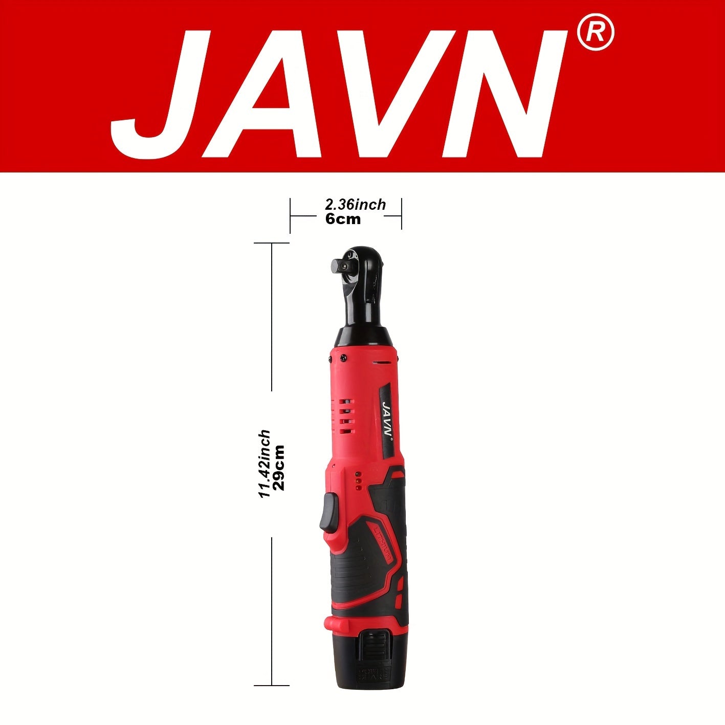 JAVN 12V Cordless Electric Ratchet Wrench Set with USB Rechargeable Lithium Battery for Car Repair and Nut Removal.