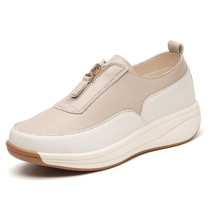 New women's casual flat shoes for spring and autumn, stylish driving shoes, height-increasing loafers.