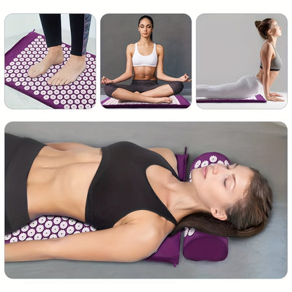 1pc Acupuncture Massage Mat, Pillow, and Yoga Mat Set