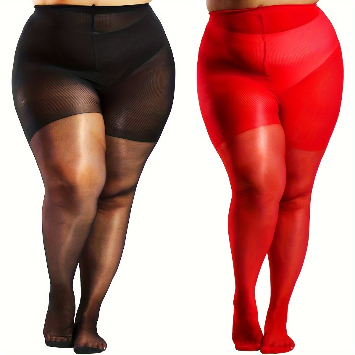 Two stylish packs of soft, large-sized, high-elastic women's tights.