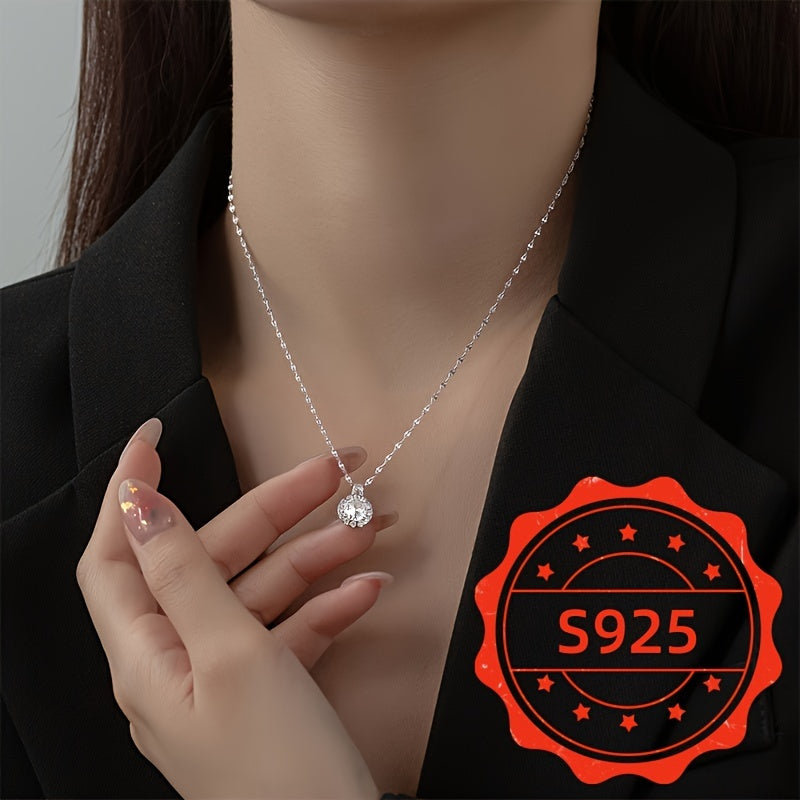 Elegant and luxurious, this S925 silver sunflower pendant necklace is perfect for women. Featuring synthetic cubic zirconia and a full drill flower design, it comes on a choker chain that is perfect for daily wear, parties, and dates. This necklace is a