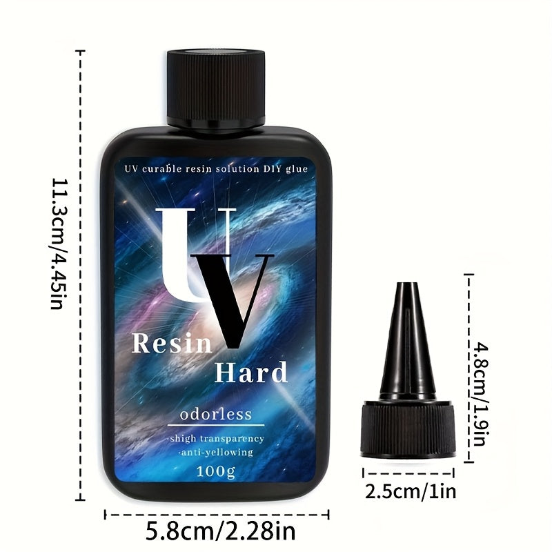 Low viscosity UV resin kit in various sizes for making jewelry and DIY crafts, with super transparent finish.