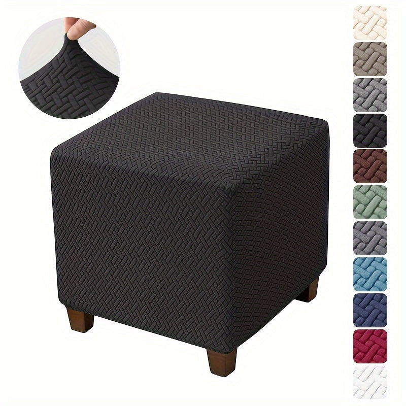 Elastic slipcover for ottoman stool, anti-dust, all-inclusive, perfect for home or office.