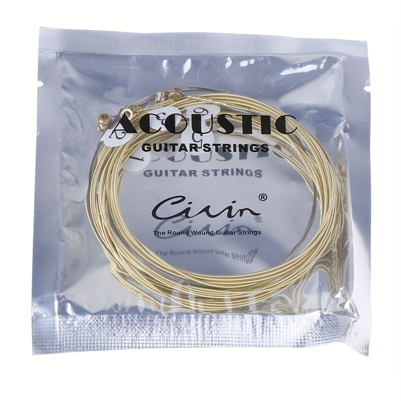 1 set of 6 nickel-plated steel guitar strings for acoustic guitar